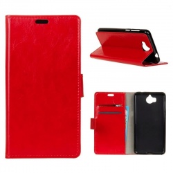 Huawei Y6(2017) PU Leather Wallet Case Red